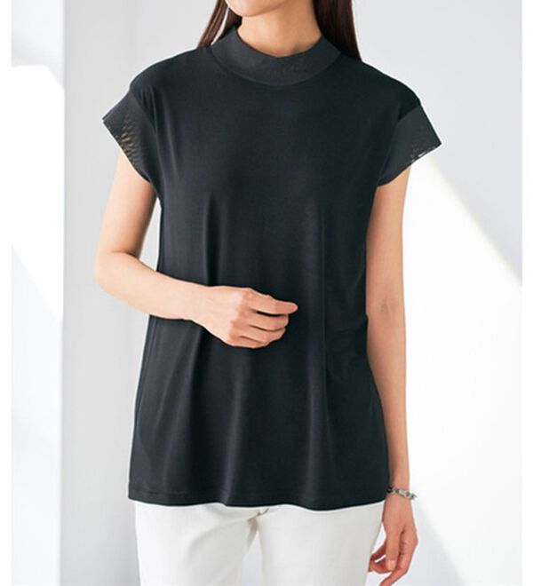 BELLUNA（ベルーナ）の「脱Ｔシャツ！チュールデザイントップス（カットソー）」｜詳細画像