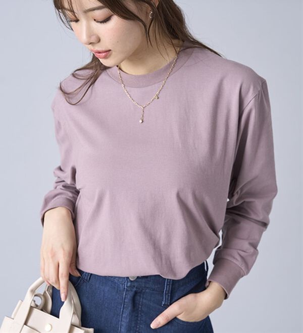 BELLUNA（ベルーナ）の「強撚綿１００％長袖プルオーバー（カットソー）」｜詳細画像