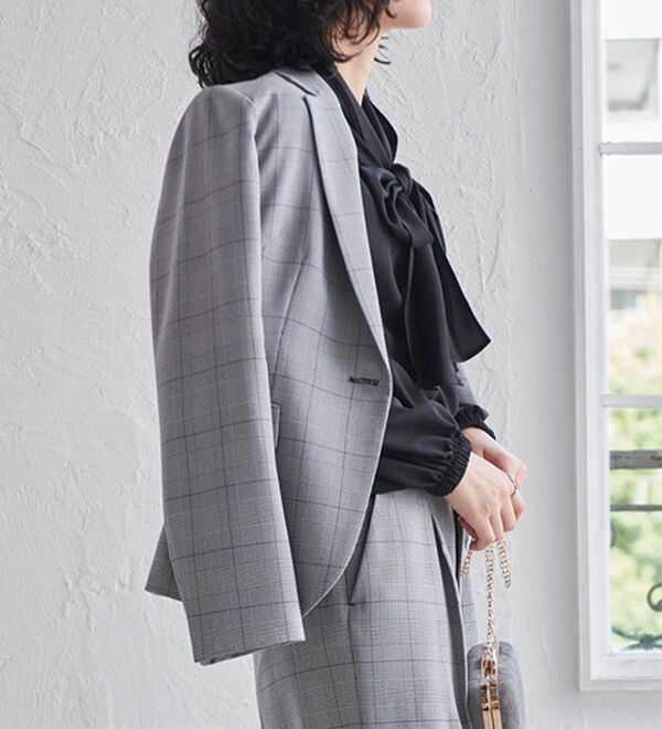 RANAN（ラナン）の「洗える！ベーシックテーラードジャケット（テーラードジャケット）」｜グレンチェック