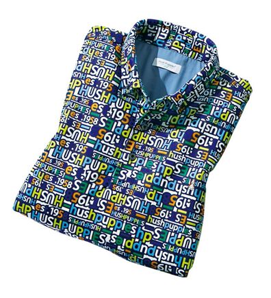 「＜ハッシュパピー・ゴルフ＞総柄ストレッチボタンダウンポロシャツ（メンズポロシャツ）」