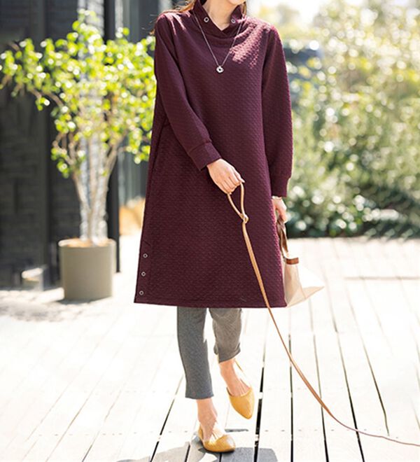 ルフラン（ルフラン）の「千鳥柄ふくれワンピース＜テイルン＞（カットソーワンピース）」｜詳細画像