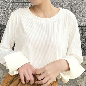 RANAN（ラナン）の「異素材使いカットソー（カットソー）」｜詳細画像