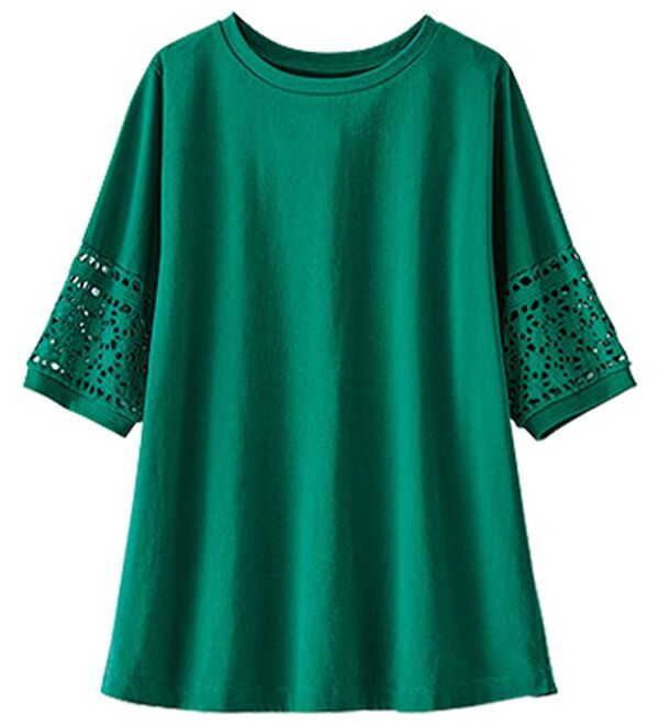 BELLUNA（ベルーナ）の「袖レース切替デザインプルオーバー（カットソー）」｜詳細画像