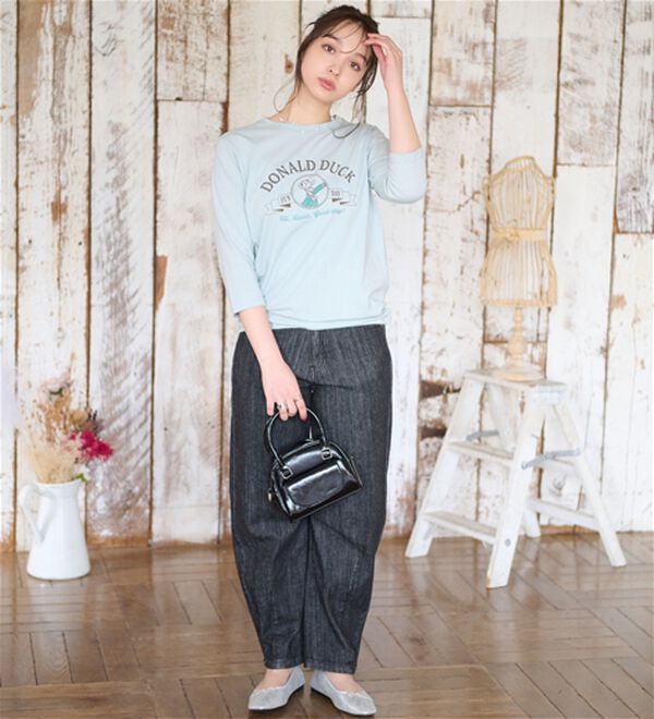 BELLUNA（ベルーナ）の「＜Ｄｉｓｎｅｙ＞【ドナルド】プリント7分袖Tシャツ（Tシャツ）」｜詳細画像