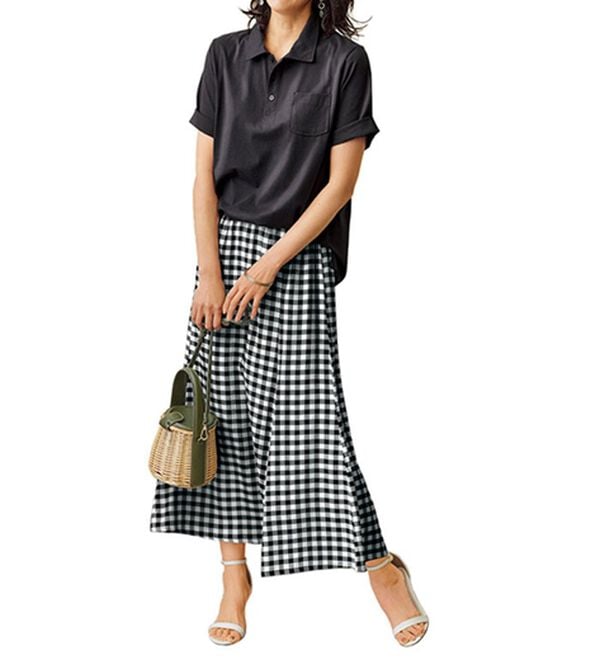 BELLUNA（ベルーナ）の「【ヒンヤリ機能付き＆綿１００％】サマ見えポロチュニック（チュニック）」｜詳細画像