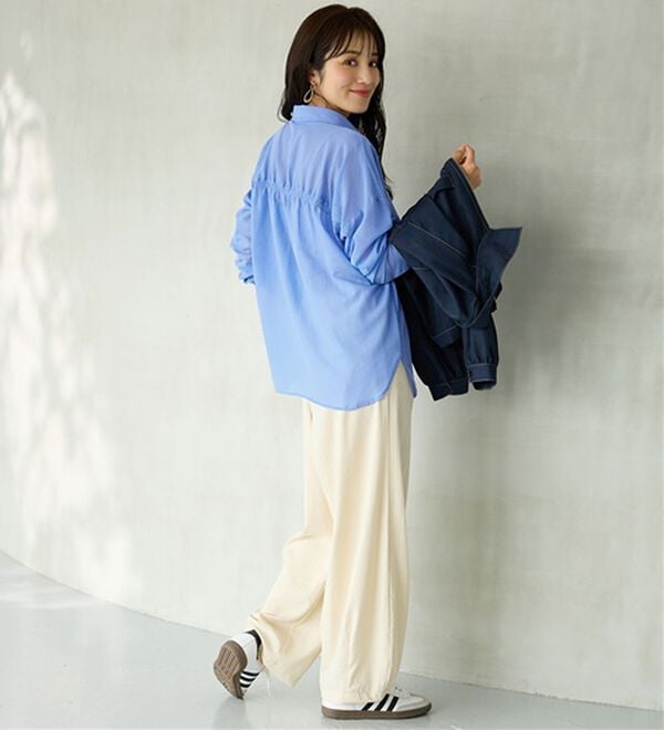 BELLUNA（ベルーナ）の「【接触冷感】透け感バックシャーリングシャツ（シャツ）」｜詳細画像