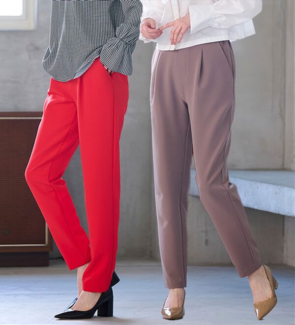 RANAN（ラナン）の「あったか！裏起毛美脚シルエットタックパンツ（フルレングスパンツ）」｜詳細画像