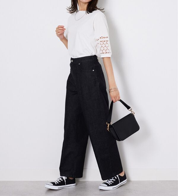 BELLUNA（ベルーナ）の「袖レース切替デザインプルオーバー（カットソー）」｜詳細画像