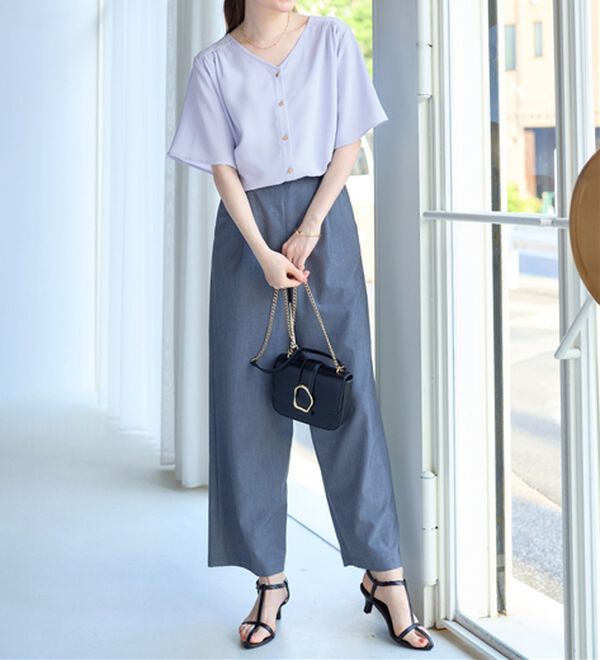 alotta（アロッタ）の「【接触冷感】ひんやり前後２ＷＡＹフレアー袖ブラウス（ブラウス）」｜詳細画像