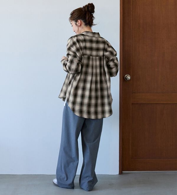 BELLUNA（ベルーナ）の「サラッと軽い！チェック柄シャツ（シャツ）」｜詳細画像