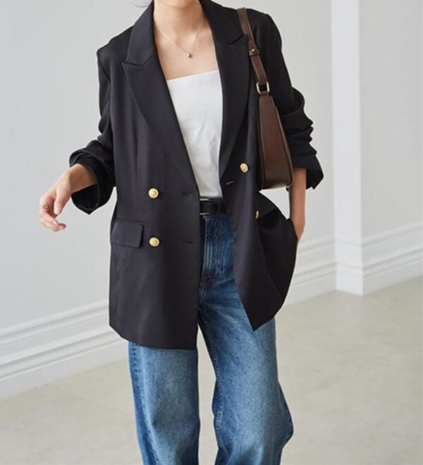 RANAN（ラナン）の「洗える！ゴールド調ボタンWテーラードジャケット（テーラードジャケット）」｜詳細画像