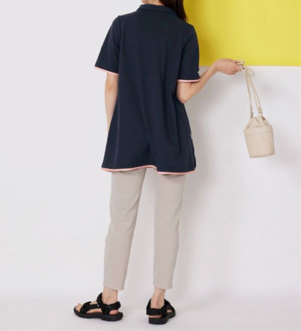 BELLUNA（ベルーナ）の「＜ＦＩＬＡ＞ひんやり！タック使い配色ポロチュニック（ポロシャツ）」｜詳細画像