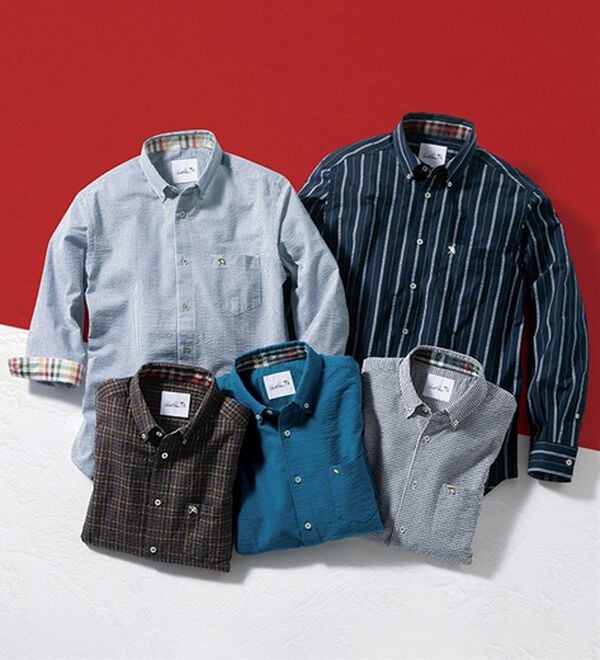 「＜アーノルド　パーマー＞シアサッカーデザインシャツ（長袖・７分袖）（メンズシャツ）」｜詳細画像