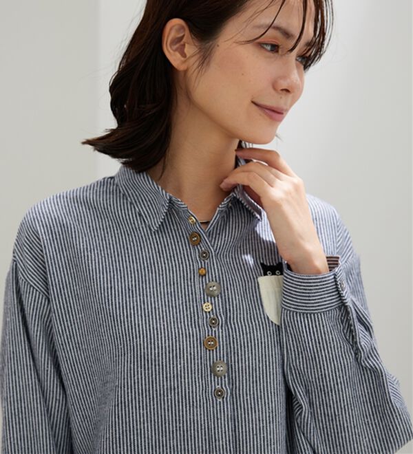 BELLUNA（ベルーナ）の「アニマル刺しゅう多ボタンデザインブラウス（ブラウス）」｜詳細画像