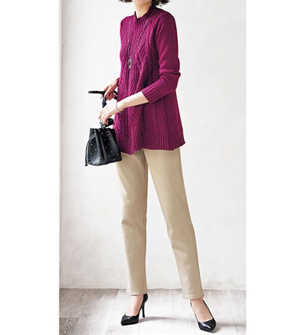 BELLUNA（ベルーナ）の「あったか裏起毛！ホカロンパンツ（フルレングスパンツ）」｜詳細画像