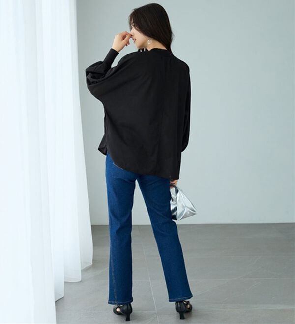BELLUNA（ベルーナ）の「Ｔシャツ感覚なのにきちんとブラウス見え！カットジョーゼットプルオーバー（ブラウス）」｜詳細画像