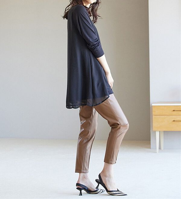 RANAN（ラナン）の「異素材切替フレアーチュニック（チュニック）」｜詳細画像