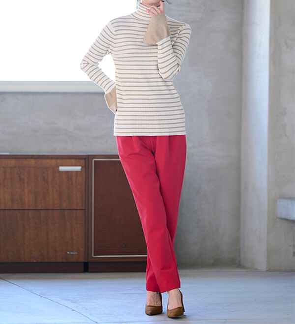 RANAN（ラナン）の「＜ムースタッチ＞洗える！バイカラータートルリブニット（ニット・セーター）」｜詳細画像