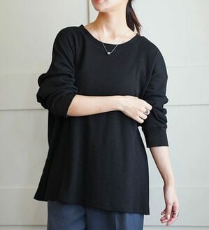 A HAPPY MARILYN（アハッピーマリリン）の「【Ｌ～８Ｌ】綿１００％！楽にのびるゆったりプルオーバー（Tシャツ）」｜ブラック