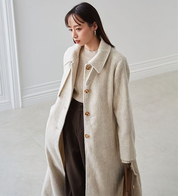 RANAN（ラナン）の「2WAYフレアーステンカラーシャギーコート（ロングコート）」｜詳細画像