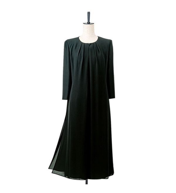 VINNO（ヴィノ）の「＜東京ソワール＞フォーマルレイヤードワンピース（ブラックフォーマル（喪服・礼服））」｜詳細画像