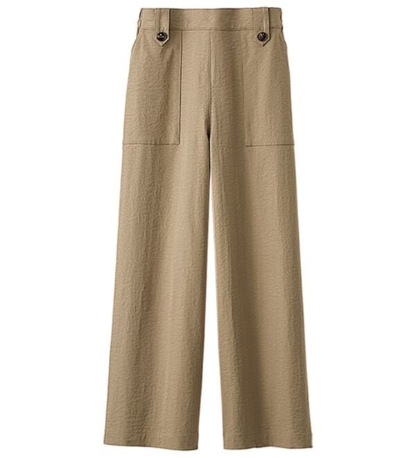 BELLUNA（ベルーナ）の「《快適Ｌａｂ．》サラもち！快適ビンテージ調素材ワイドパンツ（ワイドパンツ・ガウチョ）」｜詳細画像