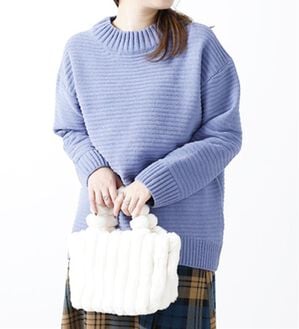 BELLUNA（ベルーナ）の「ガーター編モールニットプルオーバー（ニット・セーター）」｜ライラック