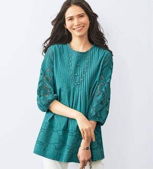 BELLUNA（ベルーナ）の「レース切替ピンタック使いチュニック（チュニック）」｜詳細画像