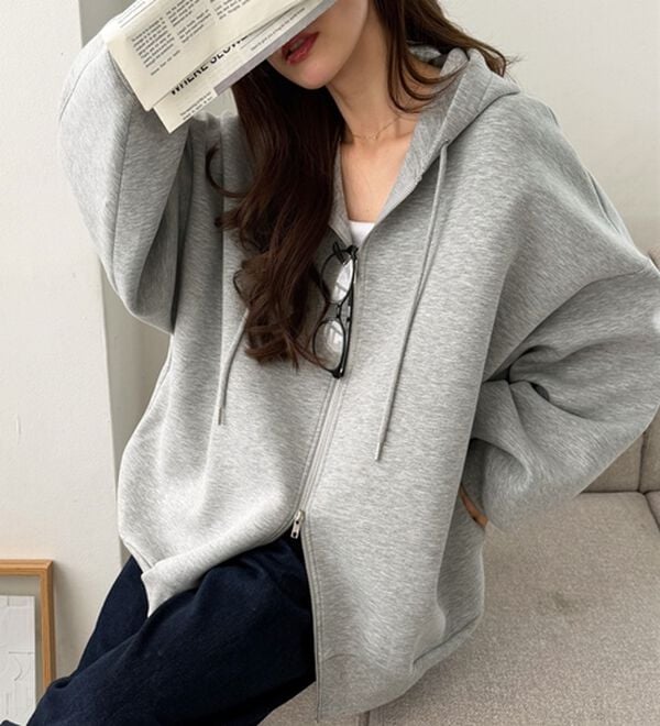 GeeRA（ジーラ）の「ダンボールダブルジップビッグパーカー（パーカー）」｜杢グレー