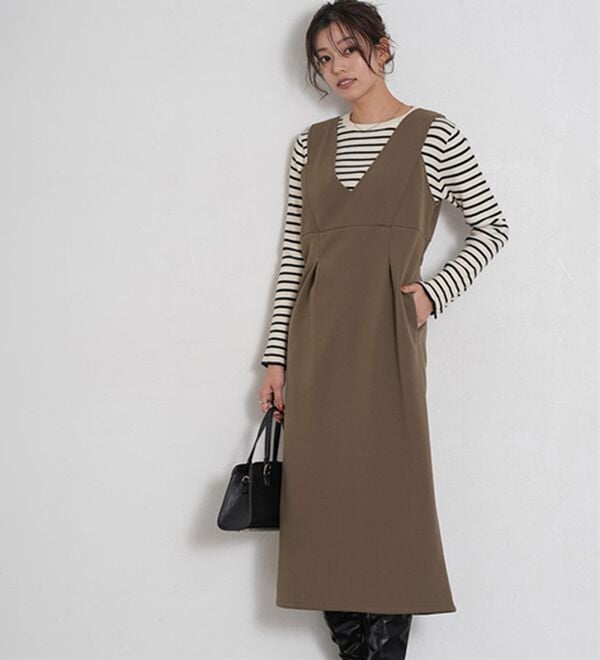 Pierrot（ピエロ）の「ペアスキンベロアジャンパースカート（ジャンパースカート）」｜詳細画像