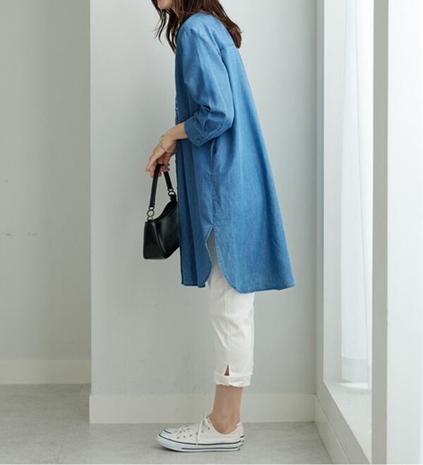 BELLUNA（ベルーナ）の「デニム素材華やか刺しゅうワンピース（その他ワンピース）」｜詳細画像