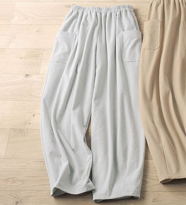 BELLUNA（ベルーナ）の「杢調ストレッチ素材コロンパンツ（フルレングスパンツ）」｜杢ライトグレー