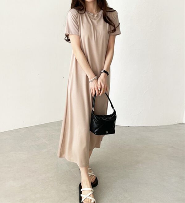 GeeRA（ジーラ）の「【接触冷感】フレアーシルエットロングワンピース（ロングワンピース）」｜詳細画像