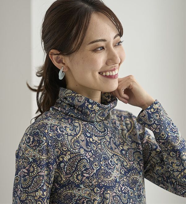 BELLUNA（ベルーナ）の「テンセル（ＴＭ）繊維・コットンプリントプルオーバー（カットソー）」｜詳細画像