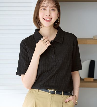 Viola e Viola（ヴィオラ エ ヴィオラ）の「ポコポコ素材ポロトップス（カットソー）」