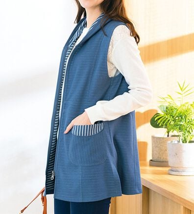 ルフラン（ルフラン）の「デニム調軽やかロングベスト（ベスト）」