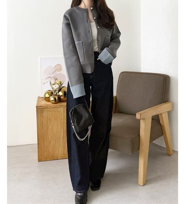 GeeRA（ジーラ）の「配色カラーニットカーディガン（ニットカーディガン）」｜詳細画像