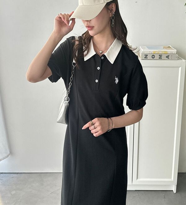 GeeRA（ジーラ）の「【Ｕ．Ｓ．ＰＯＬＯＡＳＳＮ】ポロ衿ワンピ―ス（その他ワンピース）」｜詳細画像