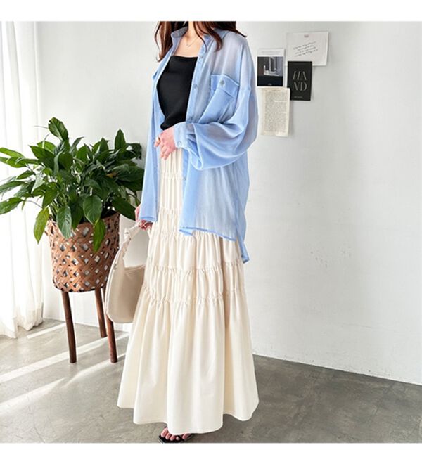 GeeRA（ジーラ）の「オーバーサイズシアー楊柳シャツ（シャツ）」｜詳細画像