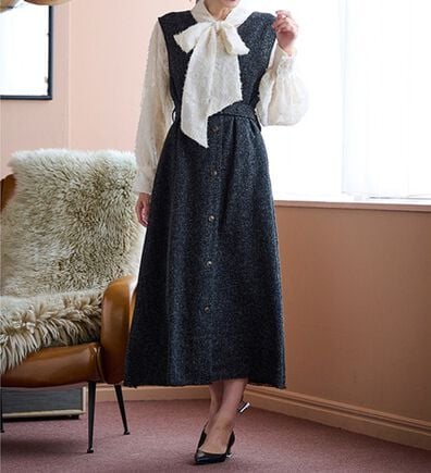 RANAN（ラナン）の「２ＷＡＹ！ツイード素材ジャンパードレス（ジャンパースカート）」