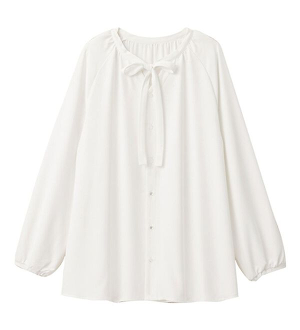 Viola e Viola（ヴィオラ エ ヴィオラ）の「【多機能付】細リボンブラウスチュニック（チュニック）」｜詳細画像