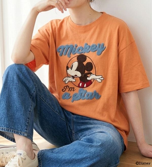 BELLUNA（ベルーナ）の「＜Ｄｉｓｎｅｙ＞【ミッキー】さがら刺しゅうワイドシルエットTシャツ（カットソー）」｜詳細画像