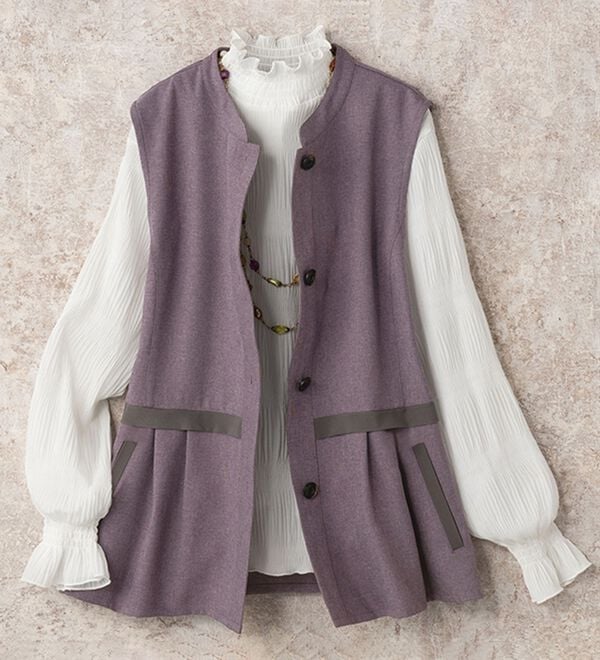 ルフラン（ルフラン）の「杢調ウエスト切替ベスト＜カナリエ＞（ベスト）」｜詳細画像