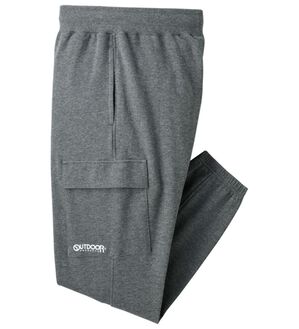 「＜アウトドアプロダクツ＞ブランドデザインハーフジップ・カーゴパンツ（メンズトレーナー）」｜チャコール カーゴパンツ