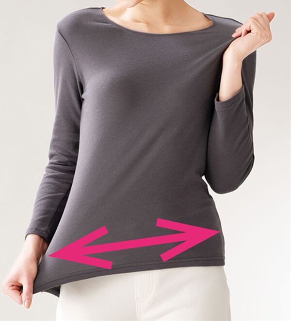 「綿１００％のび～るクルーネック（肌着・インナーウェア）」｜詳細画像