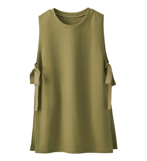 BELLUNA（ベルーナ）の「あぜ素材サイドリボンベストアンサンブル（アンサンブル）」｜詳細画像