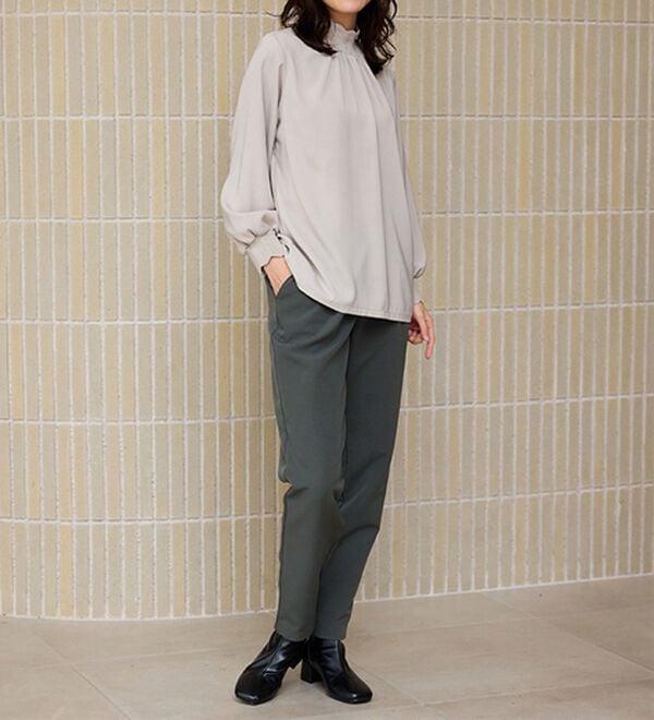 RANAN（ラナン）の「あったか！裏起毛美脚シルエットタックパンツ（フルレングスパンツ）」｜詳細画像