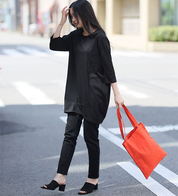 A HAPPY MARILYN（アハッピーマリリン）の「【Ｍ～８Ｌ】長袖・七分袖・半袖 コクーン シルエット チュニック（チュニック）」｜詳細画像