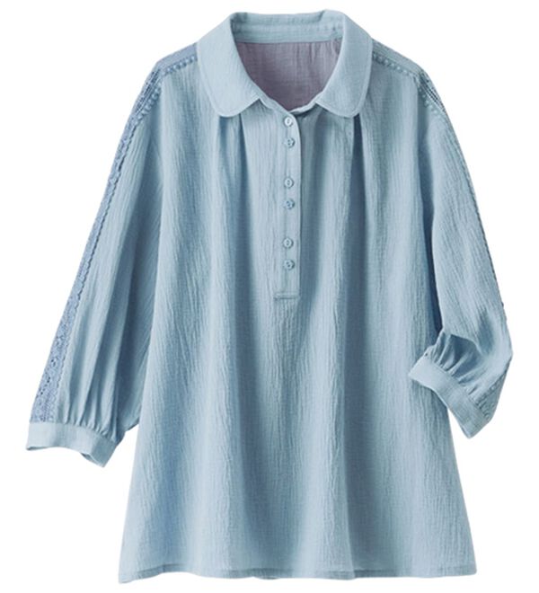 BELLUNA（ベルーナ）の「暑い夏に着たい！涼やか綿１００％ブラウス（ブラウス）」｜詳細画像