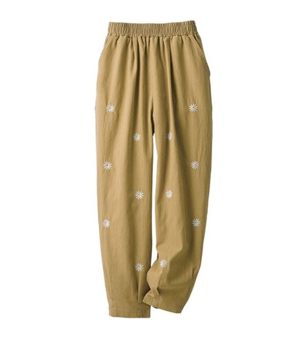 ルフラン（ルフラン）の「【２本組】小花刺しゅう綿混ツイルパンツ（その他パンツ）」｜詳細画像